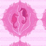 Andover - Full Moon Lagoon - Sea Horses in Pink