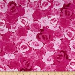 Benartex - English Rosey - Rose Garden in Fuschia