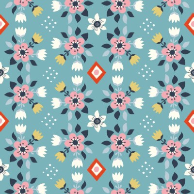 Birch Fabrics - Wildland - Knits - Flowerbed in Blue