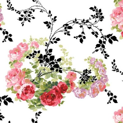 Blend Fabrics - Anna Griffin - Rose Vines in White
