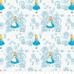 Camelot Fabrics - Alice In Wonderland - Golden Afternoon Tolile in Light Blue