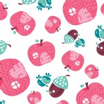 Camelot Fabrics - FairyVille - Apple Houses in White