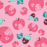 Camelot Fabrics - FairyVille - Apple Houses in Pink