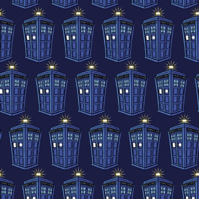 Character Prints - Dr Who - KNIT - Tardis  in Navy