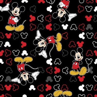 Character Prints - Mickey - Mickey Mouse Icon Toss in Black