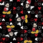 Character Prints - Mickey - Mickey Mouse Icon Toss in Black
