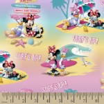 Character Prints - Mickey - Minnie Daisy Surfs Up in Pink Multi