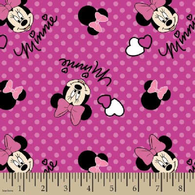 Character Prints - Mickey - KNIT - Minnie With Dots in Pink
