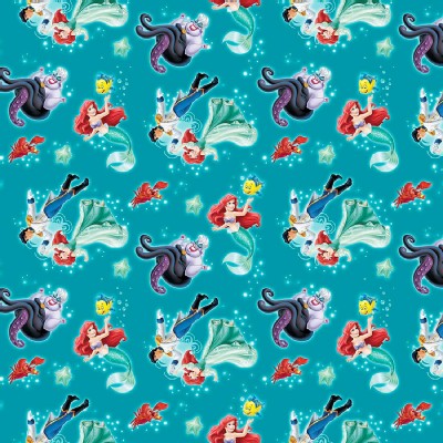 Character Prints - Princess - Disney The Little Mermaid Ariel & Eric Toss in Multi