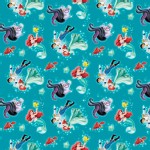 Character Prints - Princess - Disney The Little Mermaid Ariel & Eric Toss in Multi