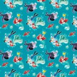 Character Prints - Princess - Disney The Little Mermaid Ariel & Eric Toss in Multi