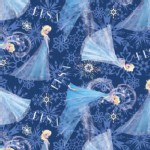 Character Prints - Princess - Frozen Elsa Character Toss Brushed Back Satin in Pink