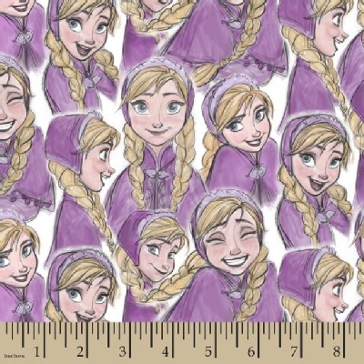 Character Prints - Princess - KNIT - Frozen Anna Sketch in White