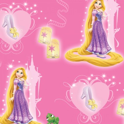 Character Prints - Princess - Rapunzel and Slipper in Pink