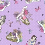 Character Prints - Princess - Disney Princess Badges Panel in Lavender