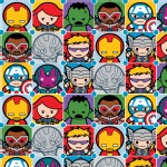 Character Prints - Super Heroes - Marvel Kawaii Character Tiles in Multi