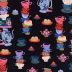 Cotton And Steel - Wonderland - Mad Tea Party in Black