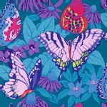 Free Spirit - Butterflies and Flowers - Butterflies in Aqua