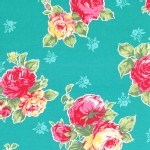 Lecien - Flower Sugar 2014 - Large Floral Bouquet in Teal