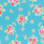 Lecien - Flower Sugar 2014 Fall - Med Florals in Aqua