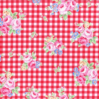 Lecien - Flower Sugar 2015 Fall - Floral Checkers in Red