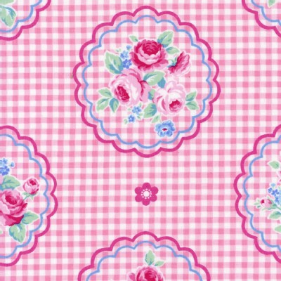 Lecien - Flower Sugar Rose Kiss - Checkered Cameo in Pink