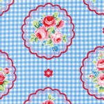 Lecien - Flower Sugar Rose Kiss - Checkered Cameo in Baby Blue