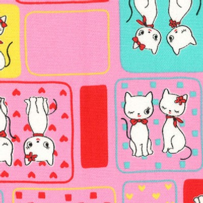 Lecien - Honey Tune - Retro Cute Cats in Pink