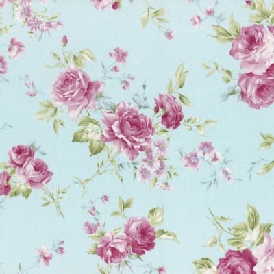 Lecien - Rococo Sweet 2015 - Main Floral Bouquet in Soft Blue