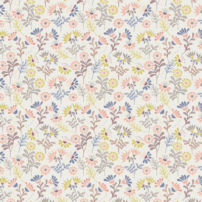 Lewis And Irene - A Little Bird Told Me - Cottage Flowers in Ivory