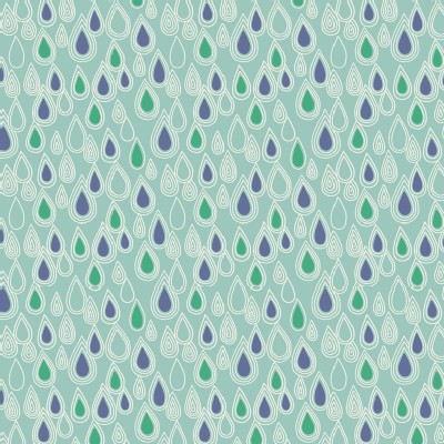 Lewis And Irene - April Showers - Raindrops in Aqua