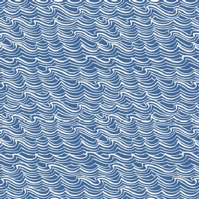 Lewis And Irene - Coastal - Waves in Deep Sea Blue
