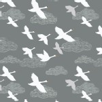 Lewis And Irene - Down By the River - Swans in Flight in Grey