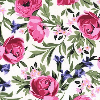 Michael Miller Fabrics - Bed of Roses - Roses in White / Pink