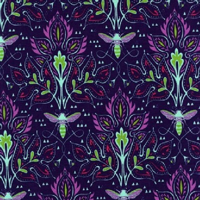 Michael Miller Fabrics - Emmas Garden - Bee Damask in Violet