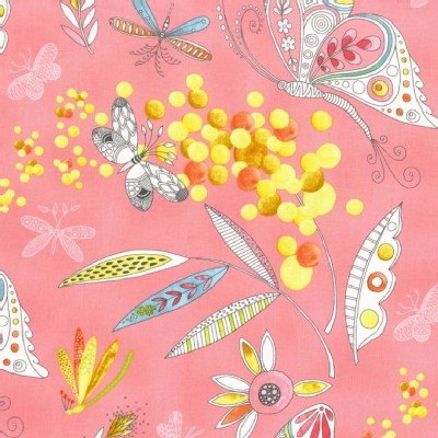 Michael Miller Fabrics - Flight Patterns - Mimosa in Pink