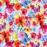 Michael Miller Fabrics - Florals - Garden Party - Big Bang Blooms in Multi