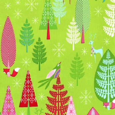 Michael Miller Fabrics - Holiday - Festive Forest - Winter Woods in Green