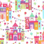 Michael Miller Fabrics - Kids - Princess Charming - Castle Town in Princess