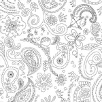 Michael Miller Fabrics - Kids - Color Me - Princess Paisley in White