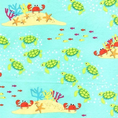 Michael Miller Fabrics - Sea Buddies - Meeting At the Reef in Seafoam