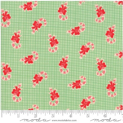 Moda Fabrics - Swell Christmas - Candy Canes in Green