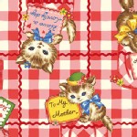 Quilt Gate - Dear Little World - Pocket Kitten Thankful in Red