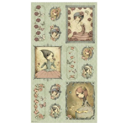 Quilting Treasures - Mirabelle - Picture Panel in Sage
