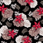 Quilting Treasures - Nobuko Believe - Tossed Floral in Black