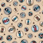 Quilting Treasures - Simply Gorjuss - Tossed Character Buttons in Tan