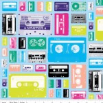 Riley Blake Designs - Geekly Chic - Cassettes in Blue