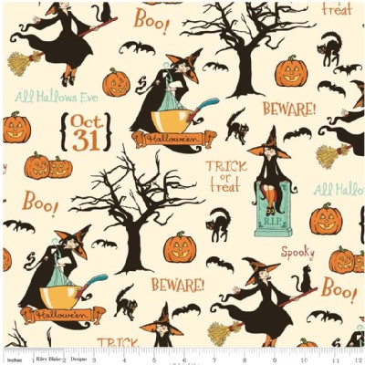 Riley Blake Designs - Halloween - Witch Main in Cream