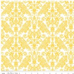 Riley Blake Designs - Hollywood - Damask in Yellow on White