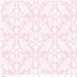 Riley Blake Designs - Hollywood - Damask in Baby Pink on White